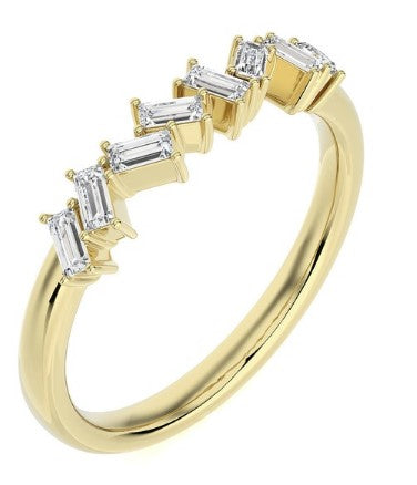 Angled Baguette Diamond Ring