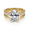 Siebke Hoyt Oval Diamond Split Shank Engagement Ring in Gold Plated Sterling Silver