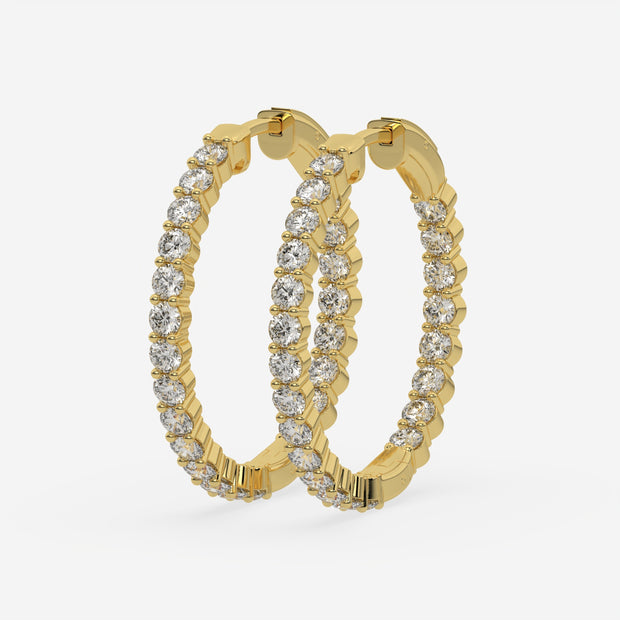 Diamond In & Out Hoop Earrings