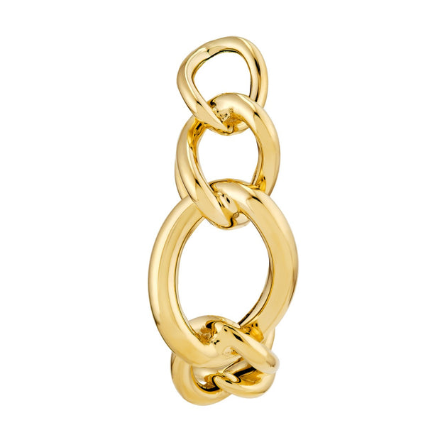 Yellow Gold Tube Link Hoop Earrings
