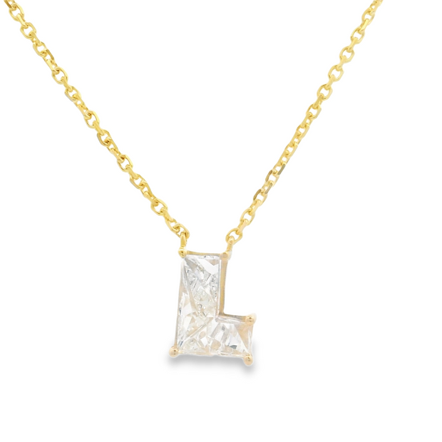 INITIAL L LAB DIAMOND PENDANT