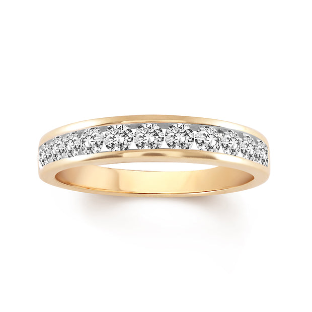 CHANNEL SET DIAMOND WEDDING BAND - .75 TCW