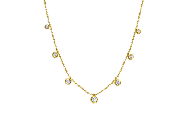 YELLOW STERLING SILVER DAZZLING DANGLES CZ NECKLACE