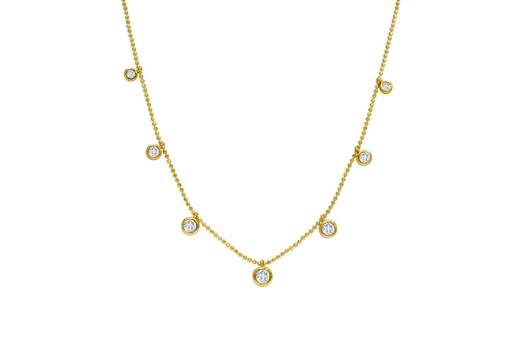 YELLOW STERLING SILVER DAZZLING DANGLES CZ NECKLACE