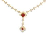 Ruby Clover Dangle Necklace