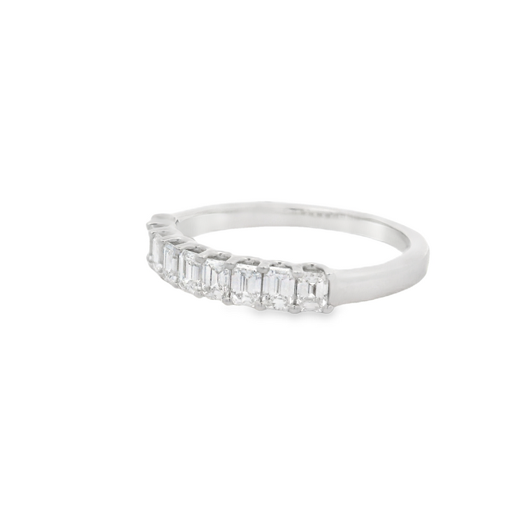 Emerald Diamond Wedding Band - 3/4 Ct