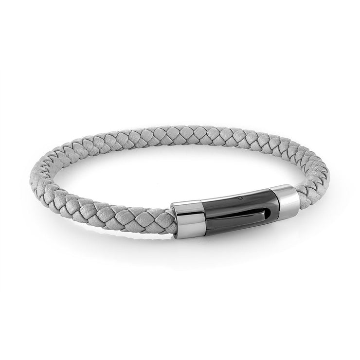Gray Leather Bracelet