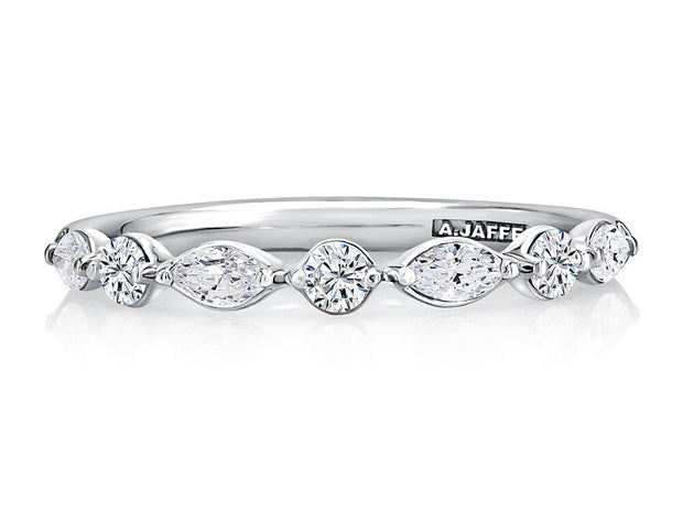 A Jaffe - Alternating Marquise & Round Diamond Band
