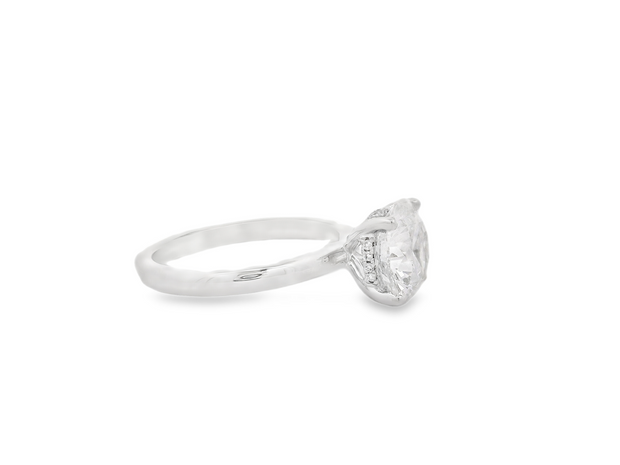 Hidden Halo Diamond Engagement Ring – 3 Ct Round Center