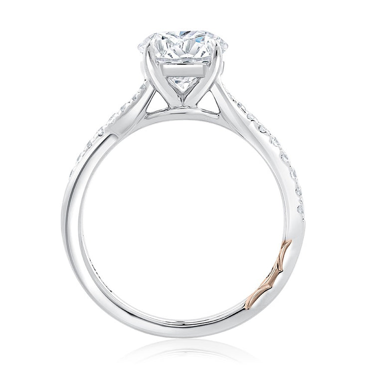 A Jaffe - Pave Diamond Twist Shank Engagement Ring Setting