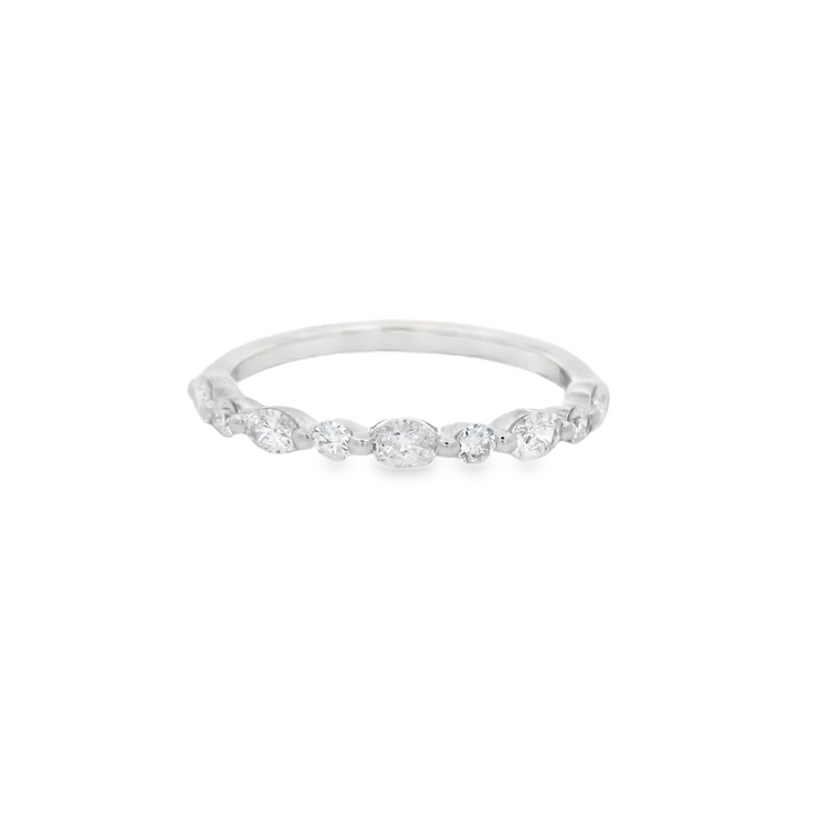 Alternating Shape Diamond Wedding Band - 0.50 TCW