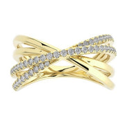 Diamond Criss Cross Ring