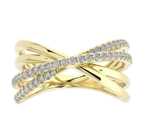 Diamond Criss Cross Ring