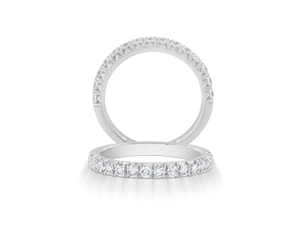 WHITE GOLD DOUBLE PRONG SET WEDDING BAND (.50CTTW)