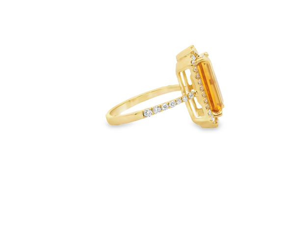 Citrine & Diamond Ring
