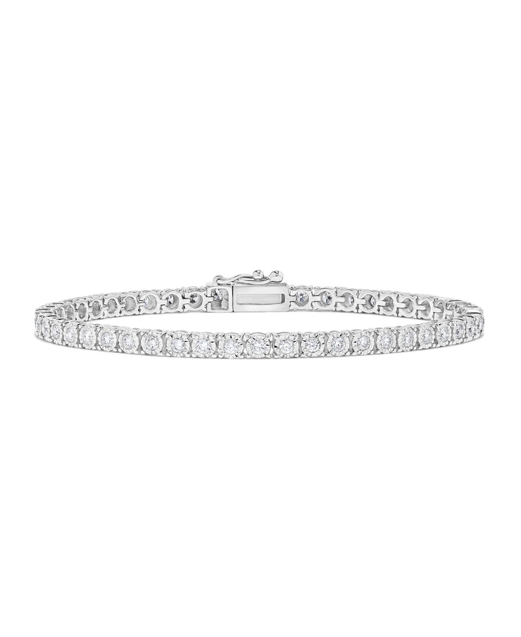 Illusion Set Diamond Tennis Bracelet