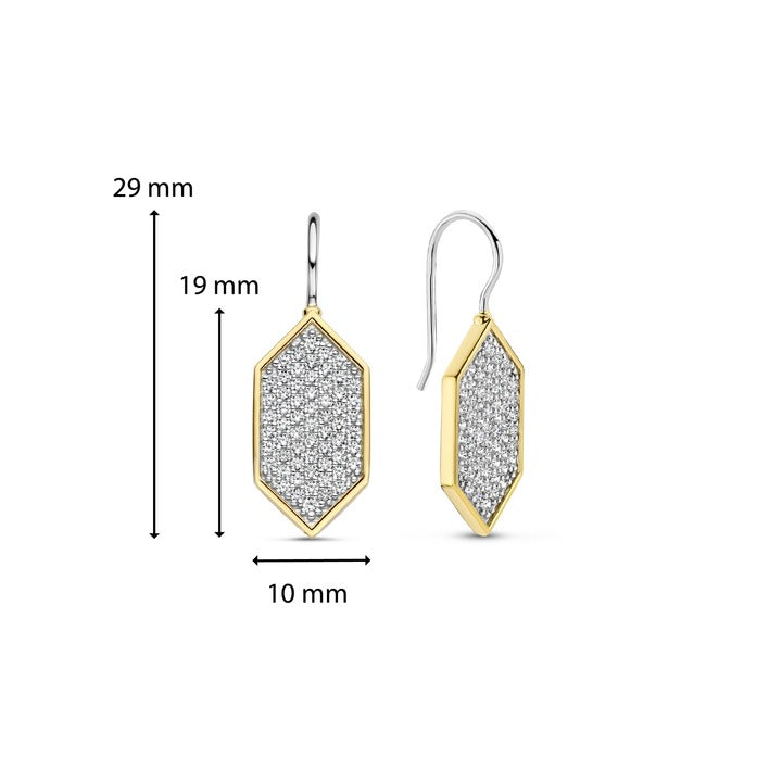 TI SENTO – CUBIC ZIRCONIA HEXAGON EARRINGS