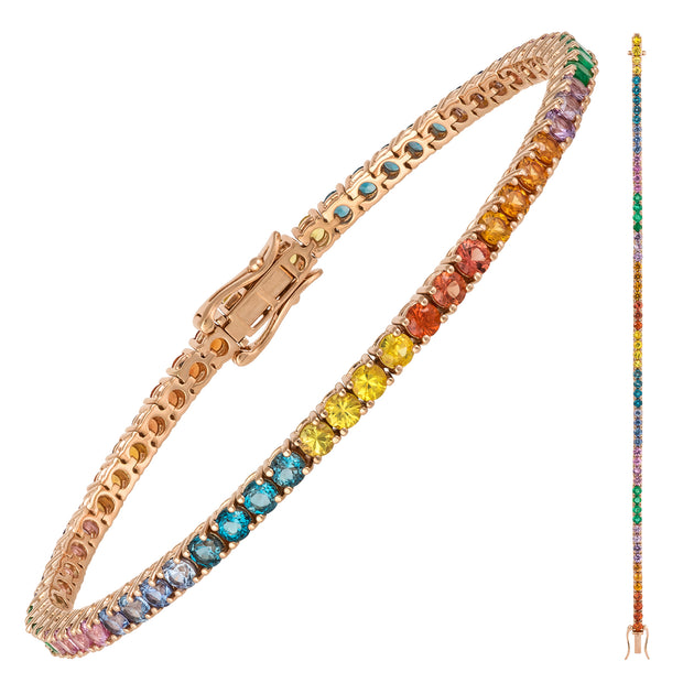 Rainbow Sapphire Tennis Bracelet