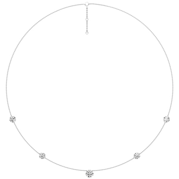 Bare Brilliance White Gold Necklace With 5 Lab Grown Diamonds