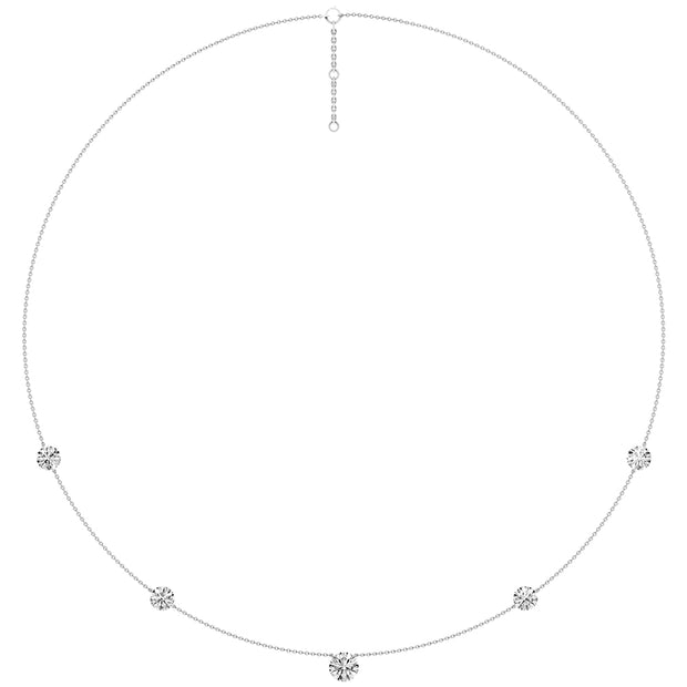 Bare Brilliance White Gold Necklace With 5 Lab Grown Diamonds