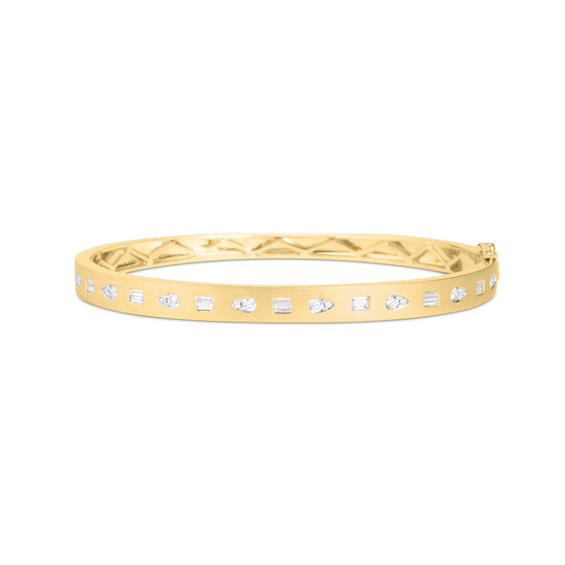 Diamond Baguette & Pear Flush Bangle
