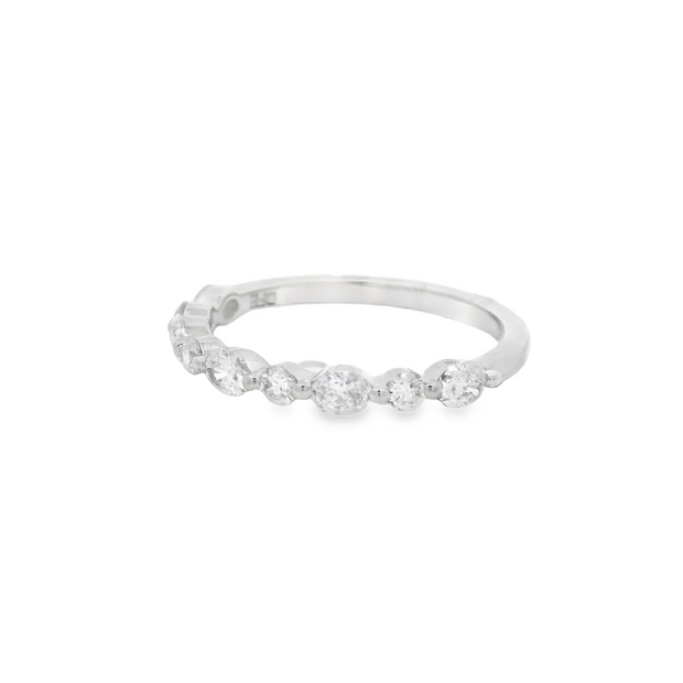 Alternating Shape Diamond Wedding Band - 2/3 Ct