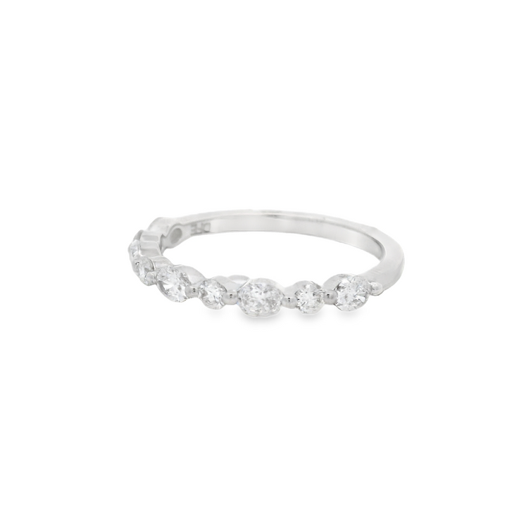 Alternating Shape Diamond Wedding Band - 2/3 Ct