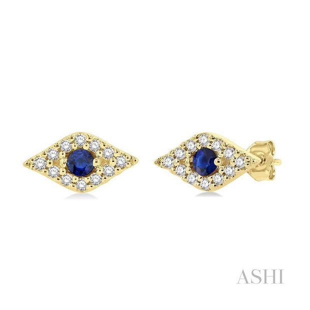 Ashi - Diamond & Sapphire Evil Eye Earrings