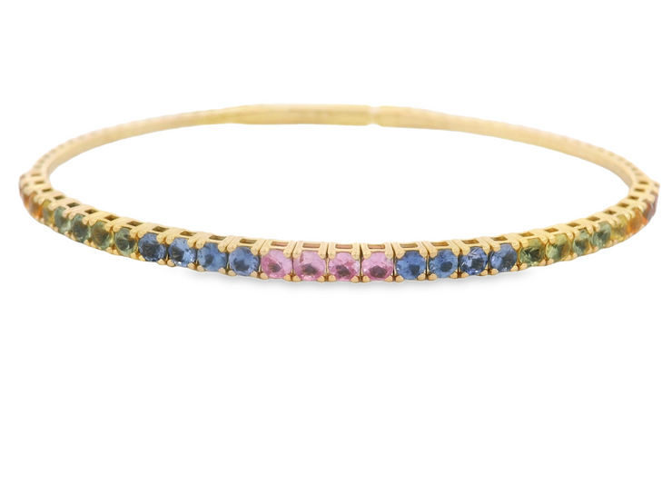 Rainbow Sapphire Bangle Bracelet
