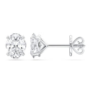 Oval Diamond Stud Earrings