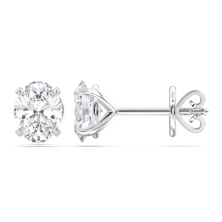 Oval Diamond Stud Earrings