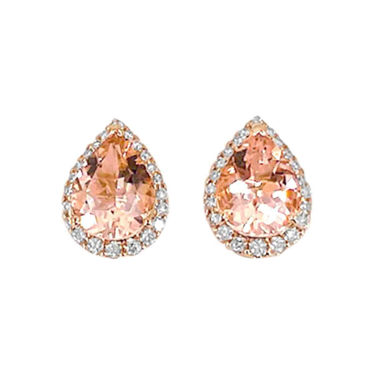 MORGANITE & DIAMOND POST EARRINGS