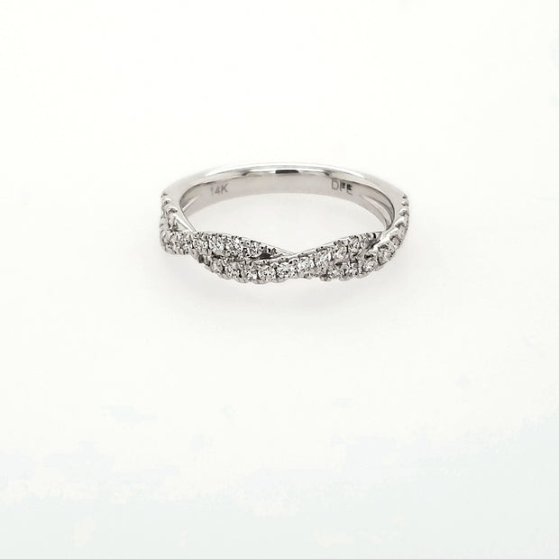 PAVE DIAMOND TWIST WEDDING BAND – 0.25 TCW