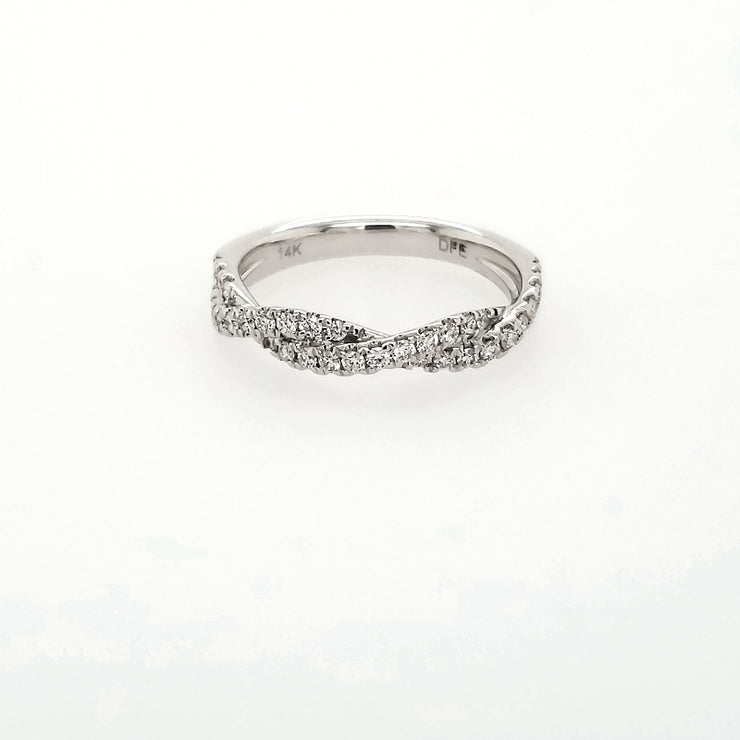 PAVE DIAMOND TWIST WEDDING BAND – 1/3 TCW
