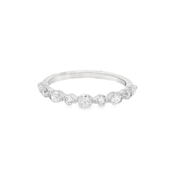 Alternating Shape Diamond Wedding Band