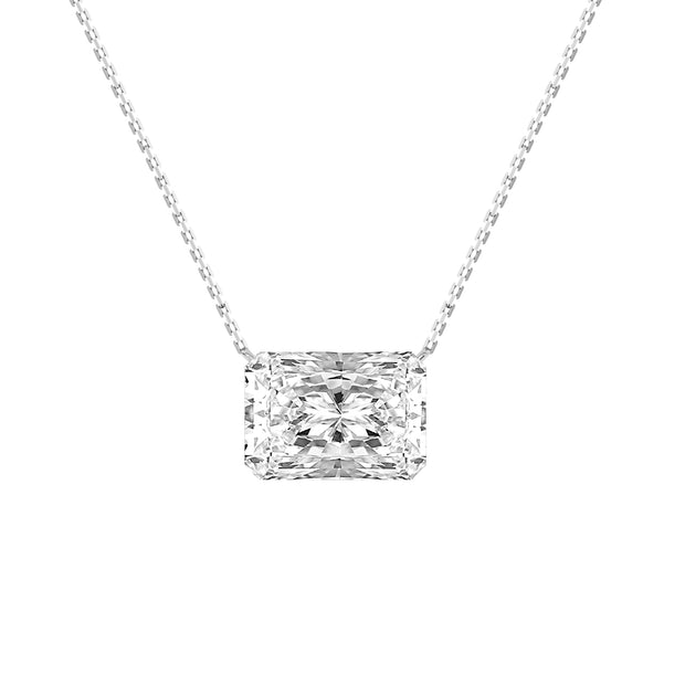 Bare Brilliance Radiant Lab Grown Diamond Solitaire Necklace 18"
