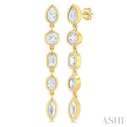 MULTI SHAPE DIAMOND DANGLE EARRINGS