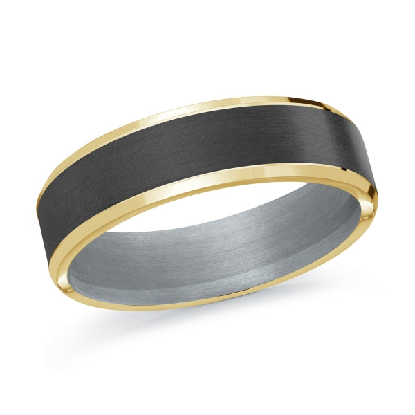 ?BLACK CARBON FIBER, GOLD & TANTALUM MARDINI WEDDING BAND