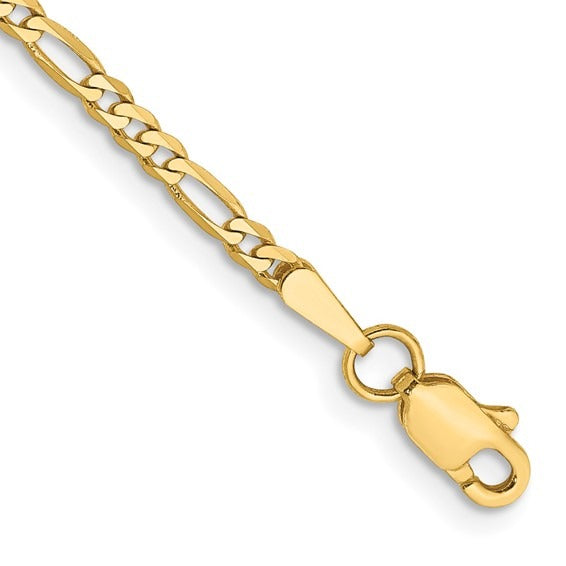 GOLD FLAT FIGARO CHAIN 18"