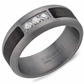 CROWN RING – DIAMOND TANTALUM & FORGED CARBON FIBER BAND