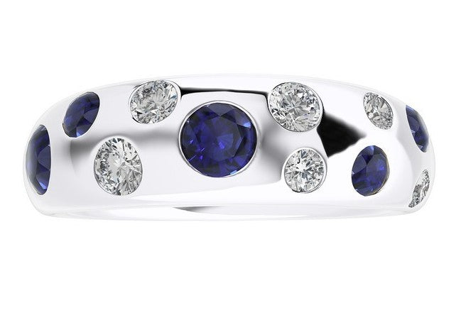 Sapphire & Diamond Dome Ring