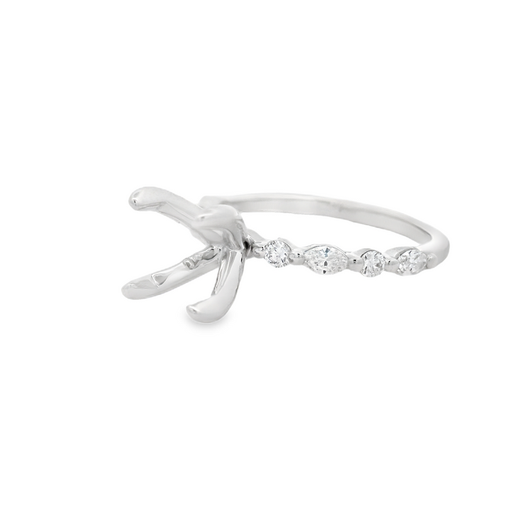 Alternating Shapes Diamond Engagement Ring Setting - 1/3 Ct