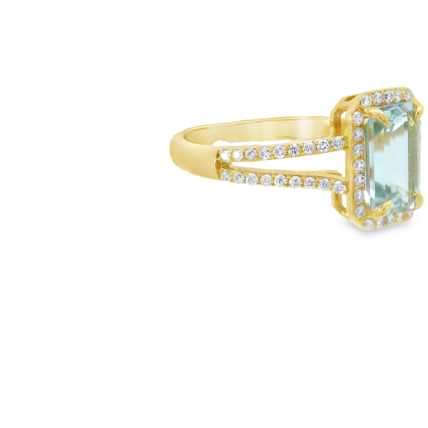 Aquamarine & Diamond Ring