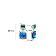 TI SENTO - BLUE & GREEN DANGLE EARRINGS