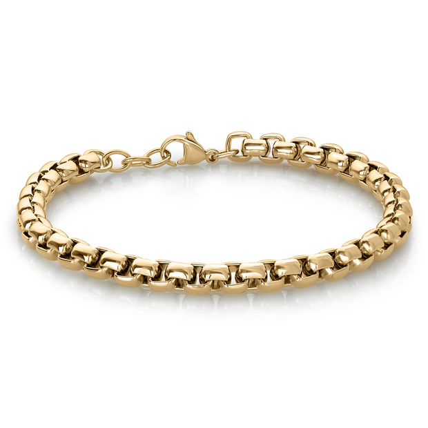 ItalGem Steel - Gold Round Box Bracelet