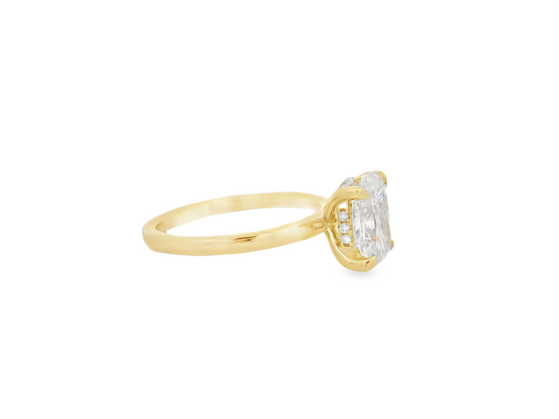 Hidden Halo Diamond Engagement Ring – 2 Ct Cushion Cut Center