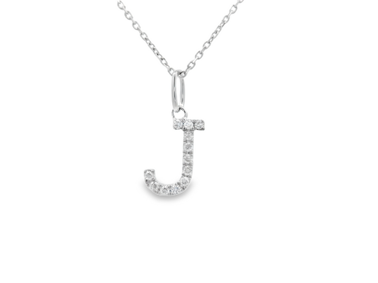 DIAMOND INITIAL 'J' PENDANT