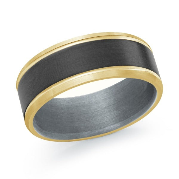 Carbon Fiber, Gold & Tantalum Mardini Wedding Band