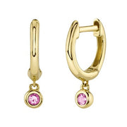 SHY CREATION - PINK SAPPHIRE DANGLE HOOP EARRINGS