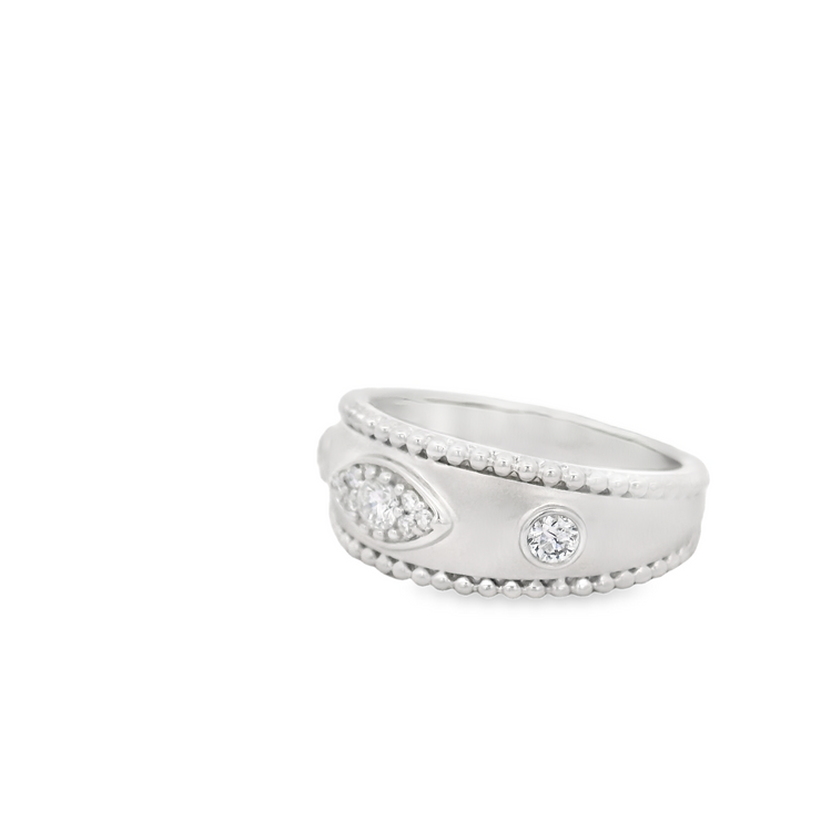 Matte East West Illusion Marquise Diamond Ring